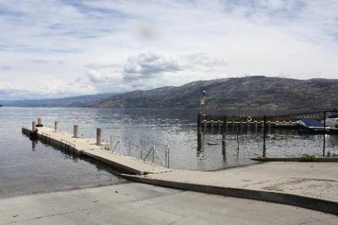 Boat launch dock. The sky is cloudy in the background.