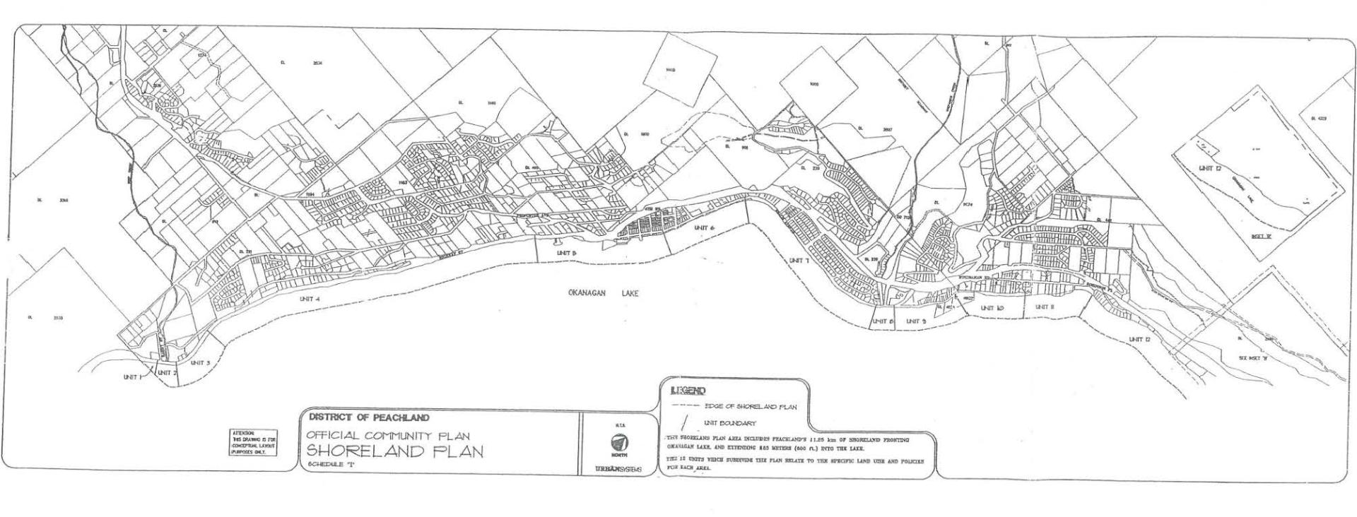 Peachland's shoreline map.